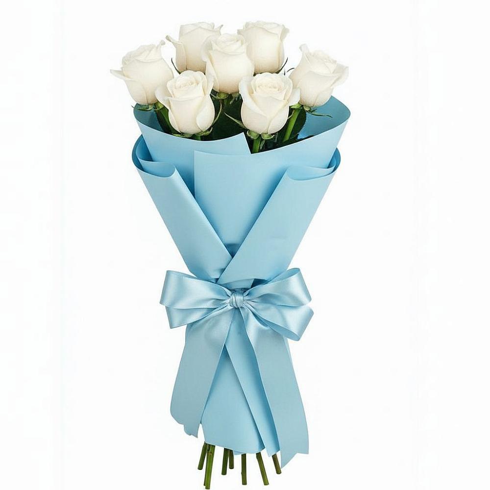 Букет 7 белых роз Проуд в Сокуре