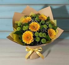Букет цветов из:  Герберы и Хризантемы в Сокуре