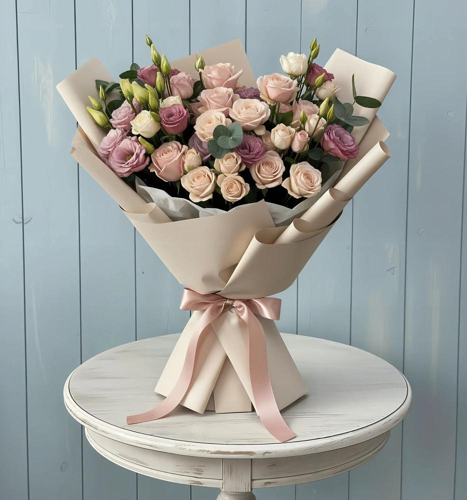 Букет цветов из: Розы и Лизиантусы в Сокуре