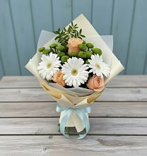 Букет цветов из:  Герберы, Розы и Хризантемы #REPLACE_PRED# Сокуре