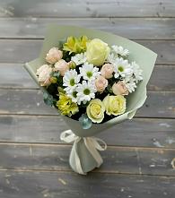 Букет цветов из:  Альстромерии, Розы и Хризантемы в Сокуре