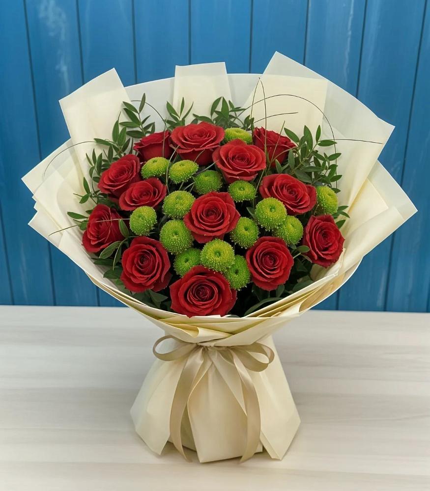 Букет цветов из: Розы и Хризантемы в Сокуре