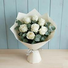 Букет Белые розы в Эвкалипте #REPLACE_PRED# Сокуре