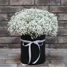 Цветочная композиция из Гипсофила в шляпной коробке в Сокуре