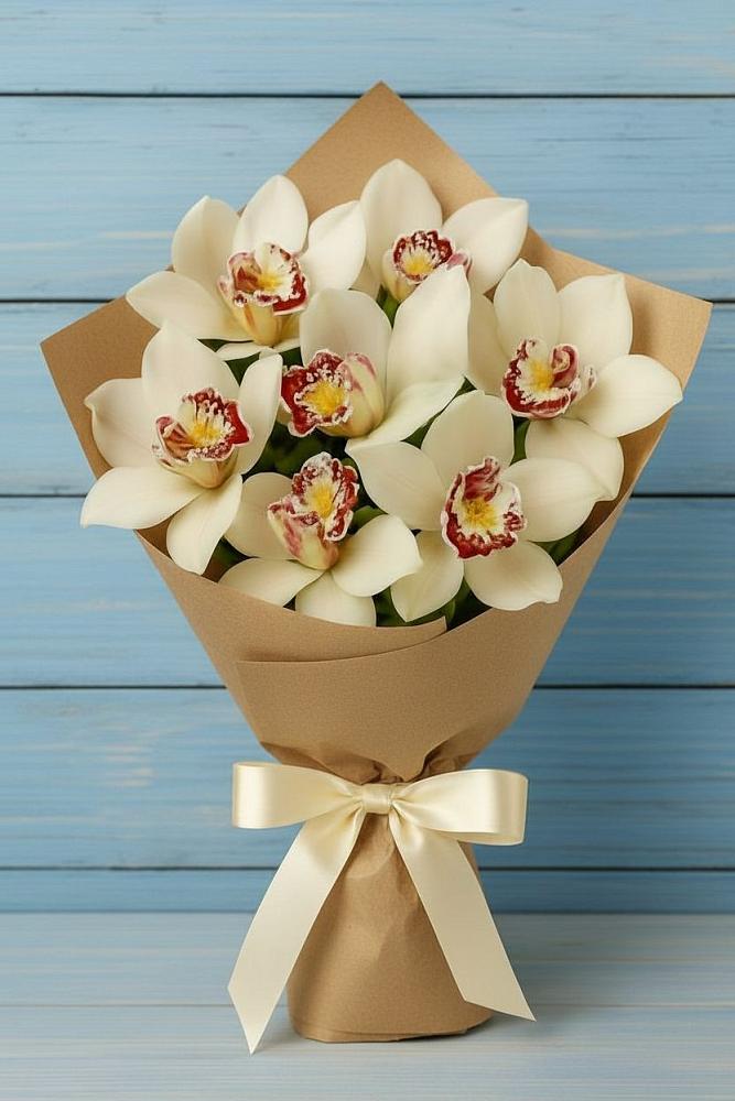 Букет цветов из: Орхидеи и Розы в Сокуре